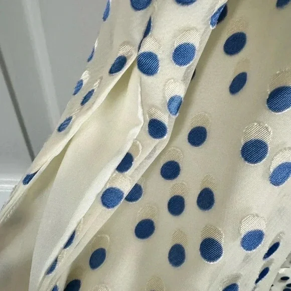 Lovers and Friends Blue and Cream Polka Dot Short Pants Romper - Picture 8 of 11